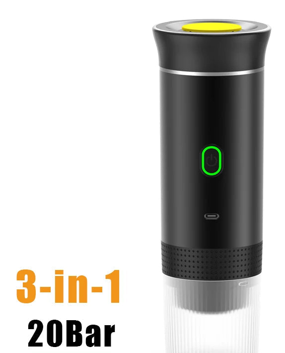 Cafetera eléctrica portátil de cápsulas, cafetera espresso inalámbrica con bomba de calor, cafetera 3 en 1